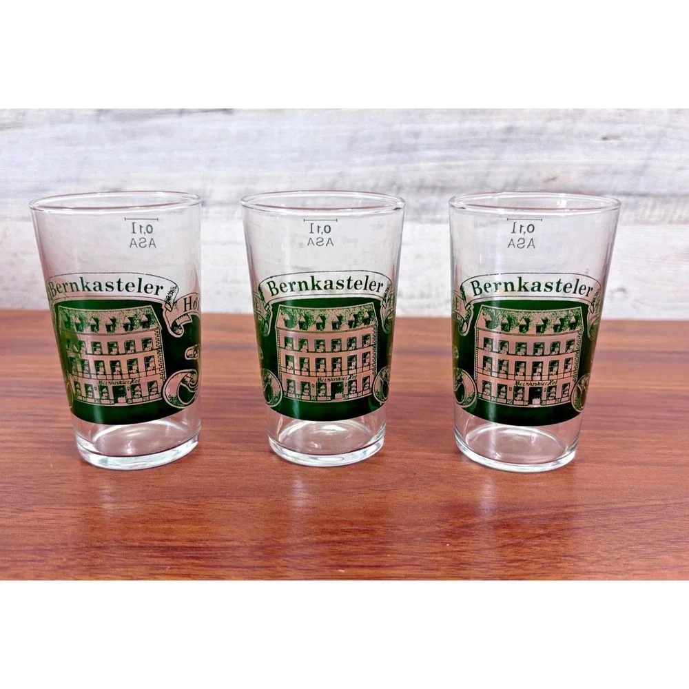 Vintage German Bernkasteler Shot Glasses Bernkasteler‎ Hof Lot of 3